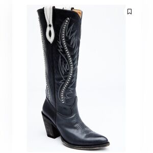 IDYLLWIND WOMEN'S CASH WESTERN BOOTS - ROUND TOE BLACK & WHITE 8.5